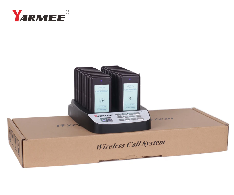 YARMEE 1 передатчик + 16 Coaster пейджер беспроводной система вызова в очереди для