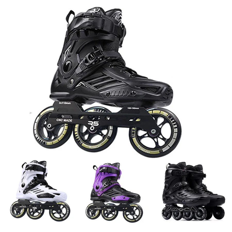Japy-Patines de velocidad con ruedas en línea para hombre y mujer, zapatos de patinaje deslizantes, de 72-76-80mm o 3x110 mm, para slalom y velocidad, Roselle RS6