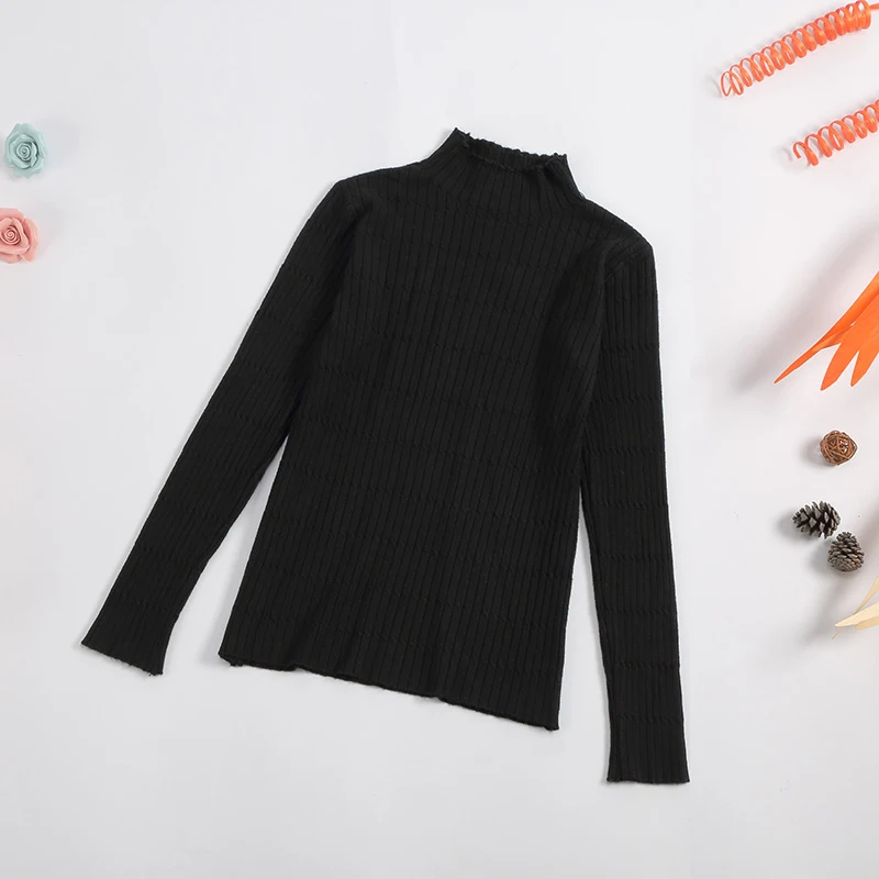 2019 New-coming spring Turtleneck Pullovers Sweaters Primer shirt long sleeve Short Korean Slim-fit tight sweater Women Jumper | Женская