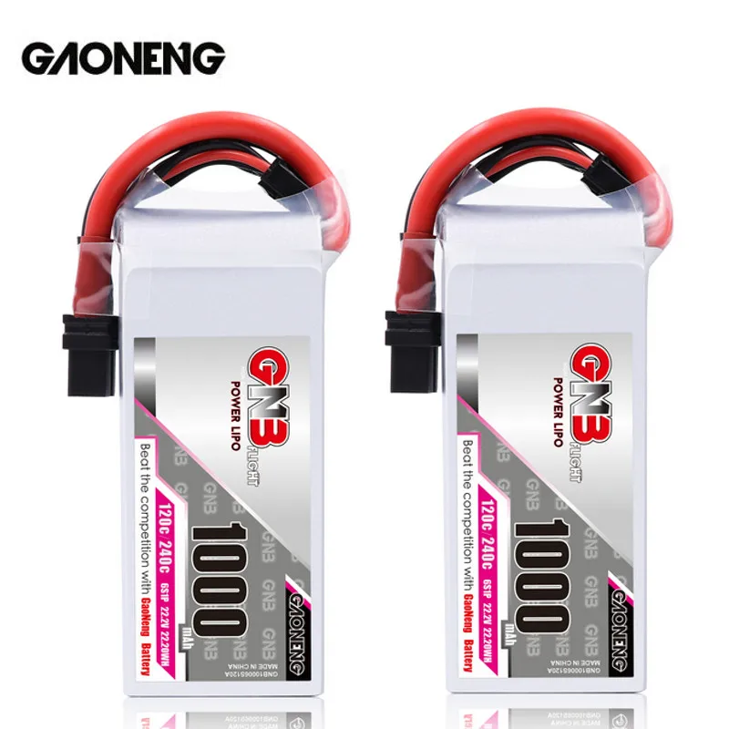2 шт. Gaoneng GNB 1000 мАч 6S 120C 22 в XT60 разъем Lipo батарея для RC FPV Racing Drone|Детали и аксессуары|