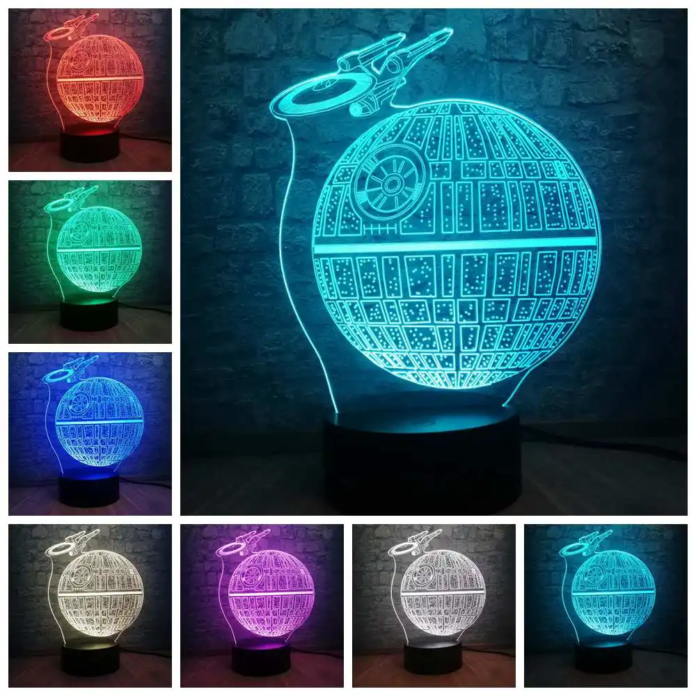 Звездные войны лампа Death Star Lustre 3D светодиодный RGB цветной настольный светильник