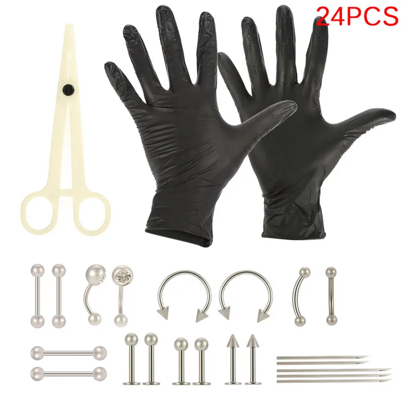 1 набор профессиональных тела пирсинга хрящей иглы Набор инструментов 3 стиля