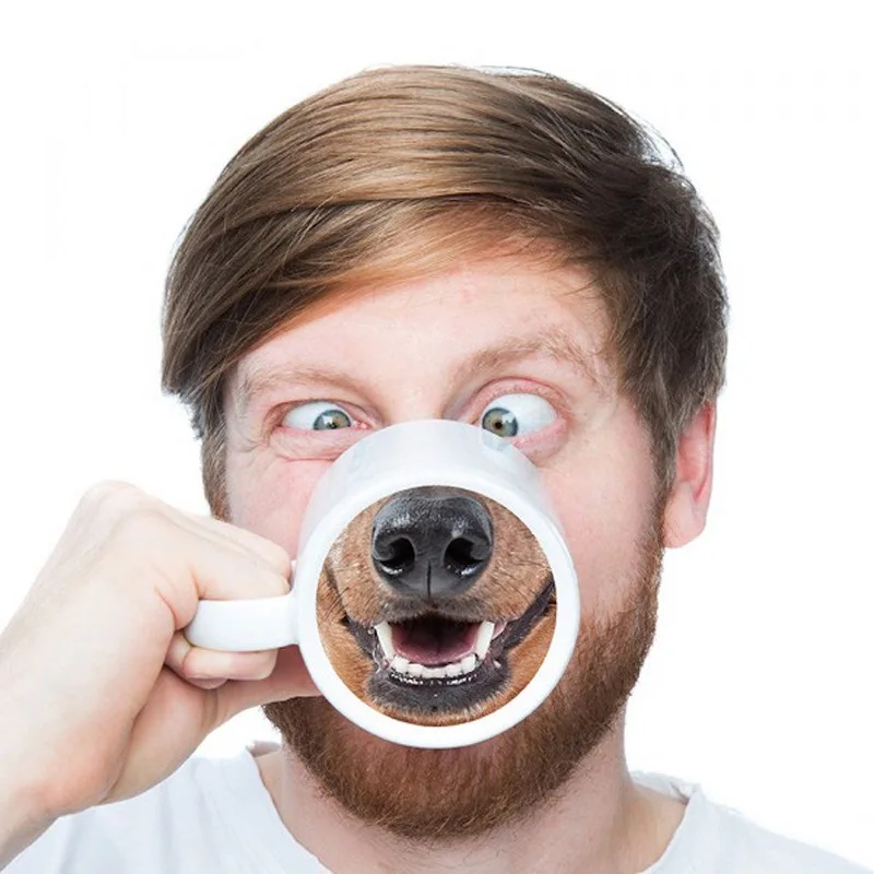 

Ceramic Mug 400ml Funny Cartoon Pig Dog Nose Design Coffee Mugs Milk Beer Cup
