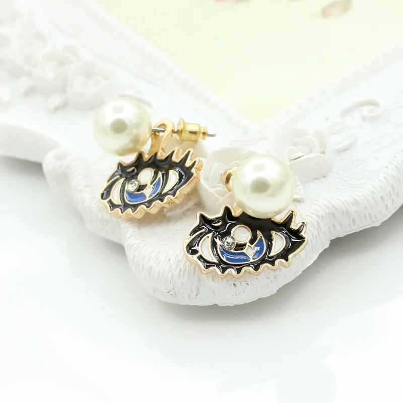 10 пар/лот серьги гвоздики в форме снежного золотые Двусторонняя красные губы для