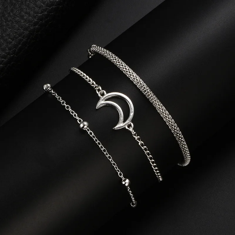 Модный богемный Национальный Ретро ветряная звезда луна сплав 3 шт браслет и