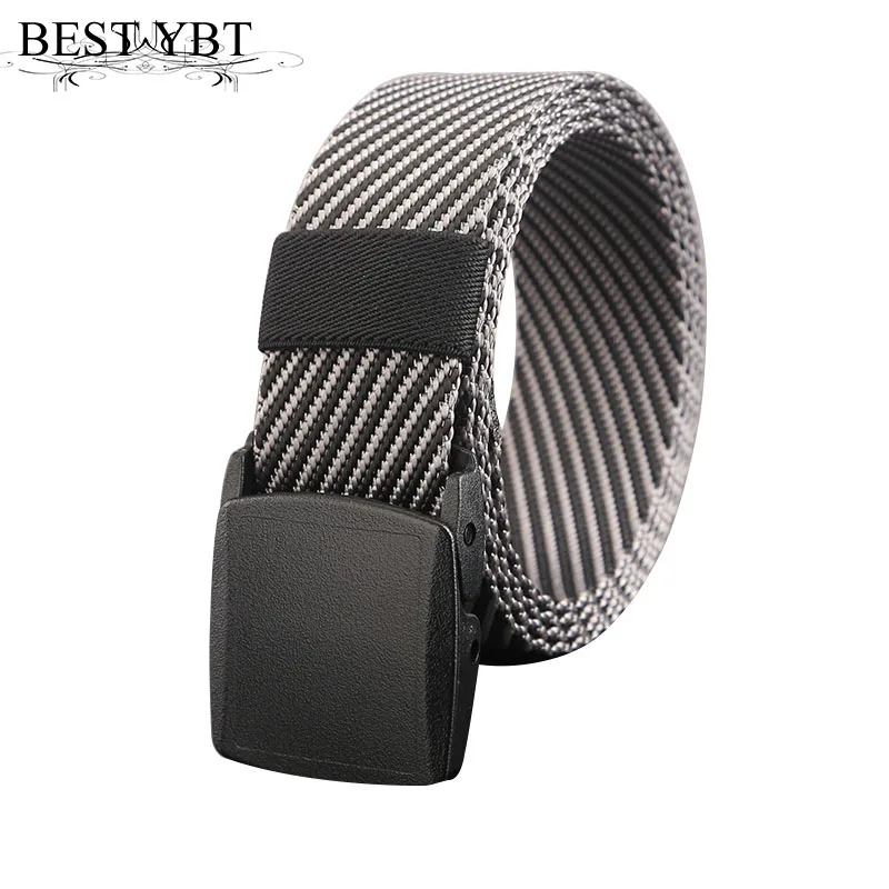 

Best YBT Unisex Nylon belt New fashion twill multicolor Plasitc smooth buckle Men belt outdoor casual sport cowboy pants belt