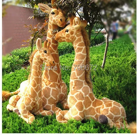 

Artificial animal giraffe plush toy doll lifelike prone giraffe 85x60cm toy great gift t8803