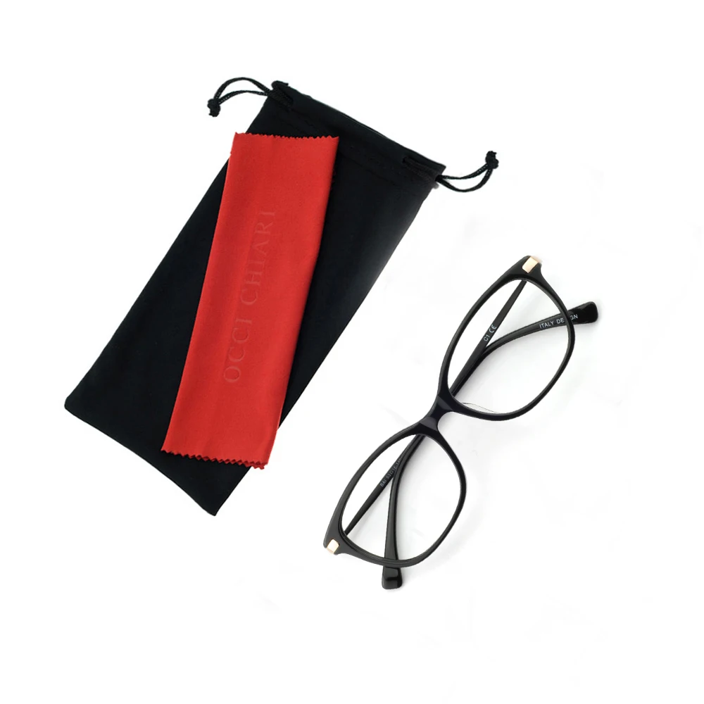 

OCCI CHIARI Eyewear Myopia Gafas Women Eyeglasses Frame Acetate Spring Hinge Spectacles Prescription Eyeglasses Red W-DIOLI