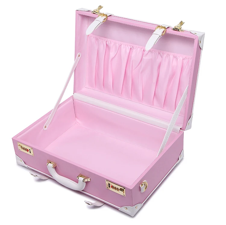 LeTrend, корейский стиль, милый розовый чехол на колесиках, косметический Чехол, Женская винтажная кожаная дорожная сумка, Ретро стиль, коробка с паролем, кабина, багаж
