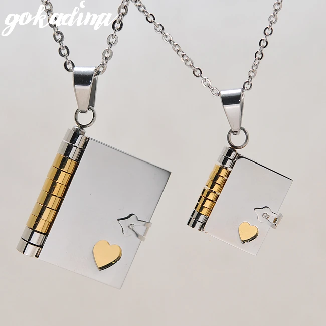 Парные Подвески WP264 в виде книги с надписью Love корейская бижутерия из нержавеющей