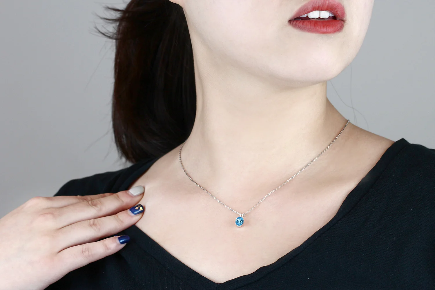 0.80 КТ овальной Форма швейцарский топаз 925 Серебряный кулон|pendant 925|pendant topazpendant silver |