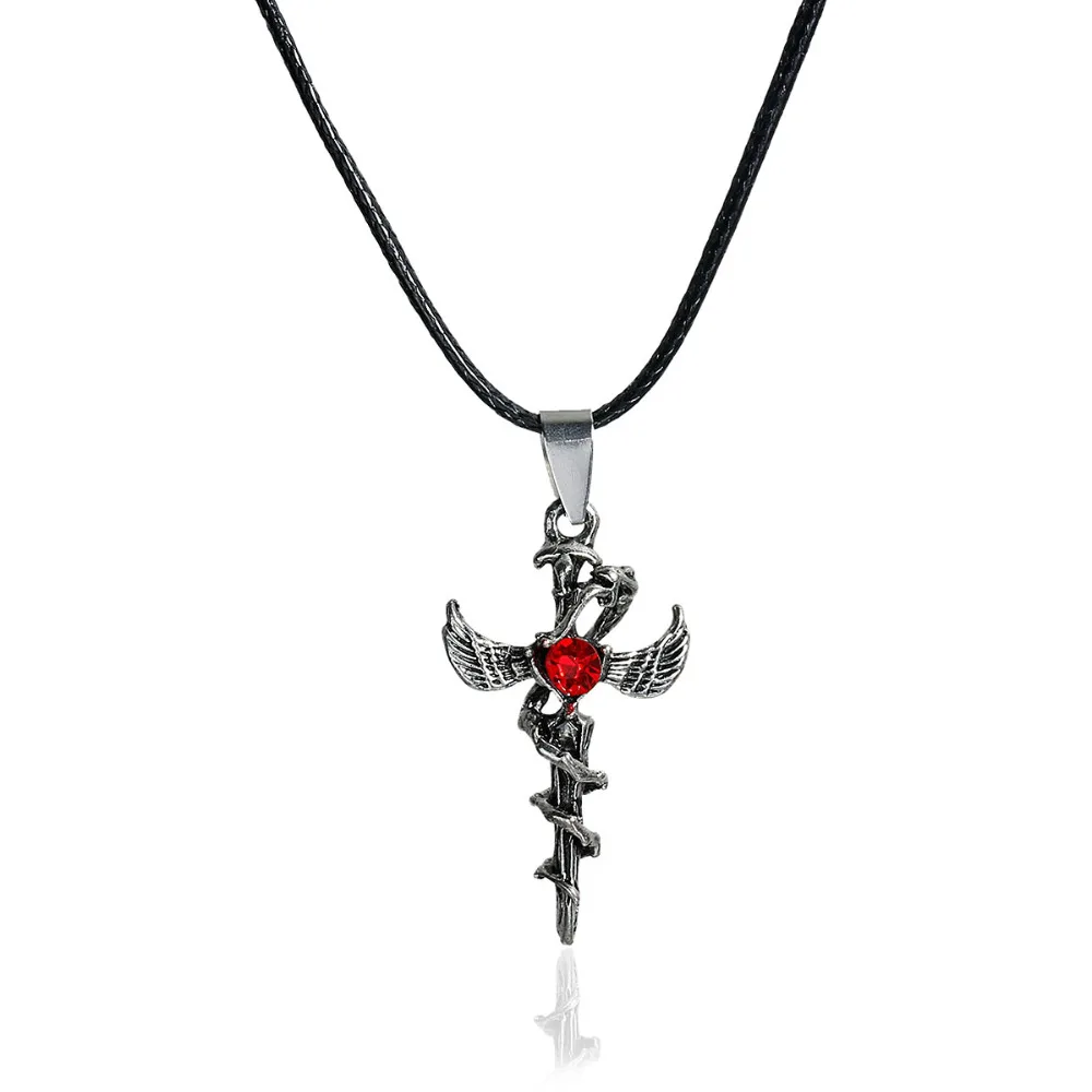 8 сезонов винтажное ожерелье с кулоном в виде меча Стразы мужское ювелирное