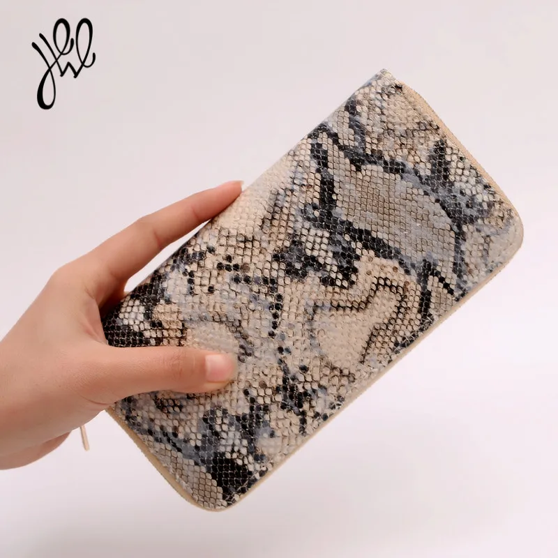 Женские кошельки бренд Змеиный кожаный кошелек длинный женский модный доллар