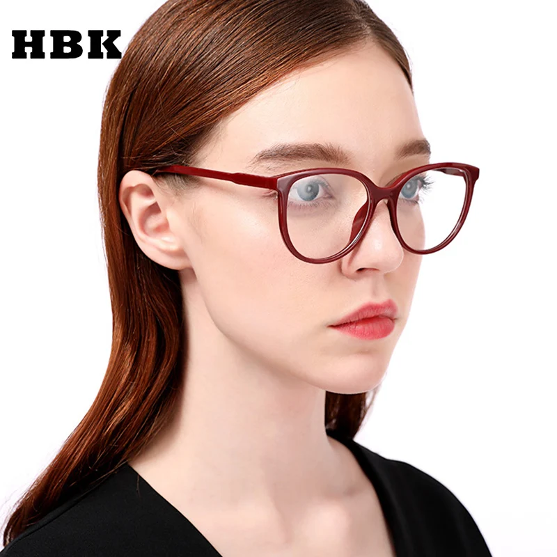 HBK Ladies Sexy Cat Eye Glasses Frames Gorgeous Brand Designer Optical EyeGlasses Fashion Eyewear Computer Oculos Men Women | Аксессуары
