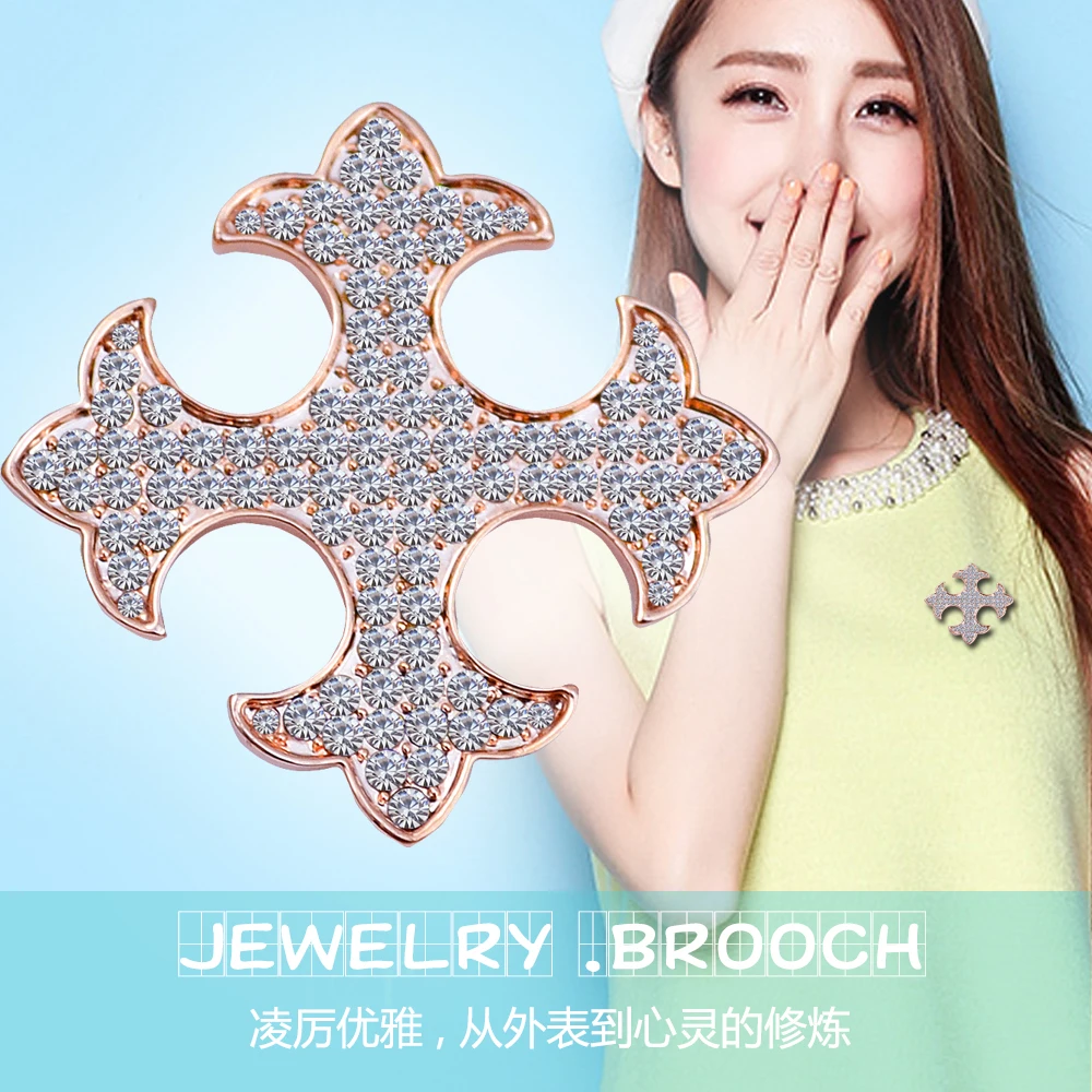 Zhen томоми простой властная крест Стразы шарф пряжки корсаж брошь Шпильки на день