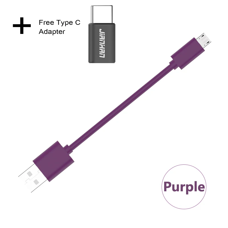 Purple 2 в 1 Micro USB кабель type C USB-C кабель 2A Быстрая зарядка конвертер данных для samsung Galaxy huawei Xiaomi Redmi мобильный телефон - Цвет: Purple