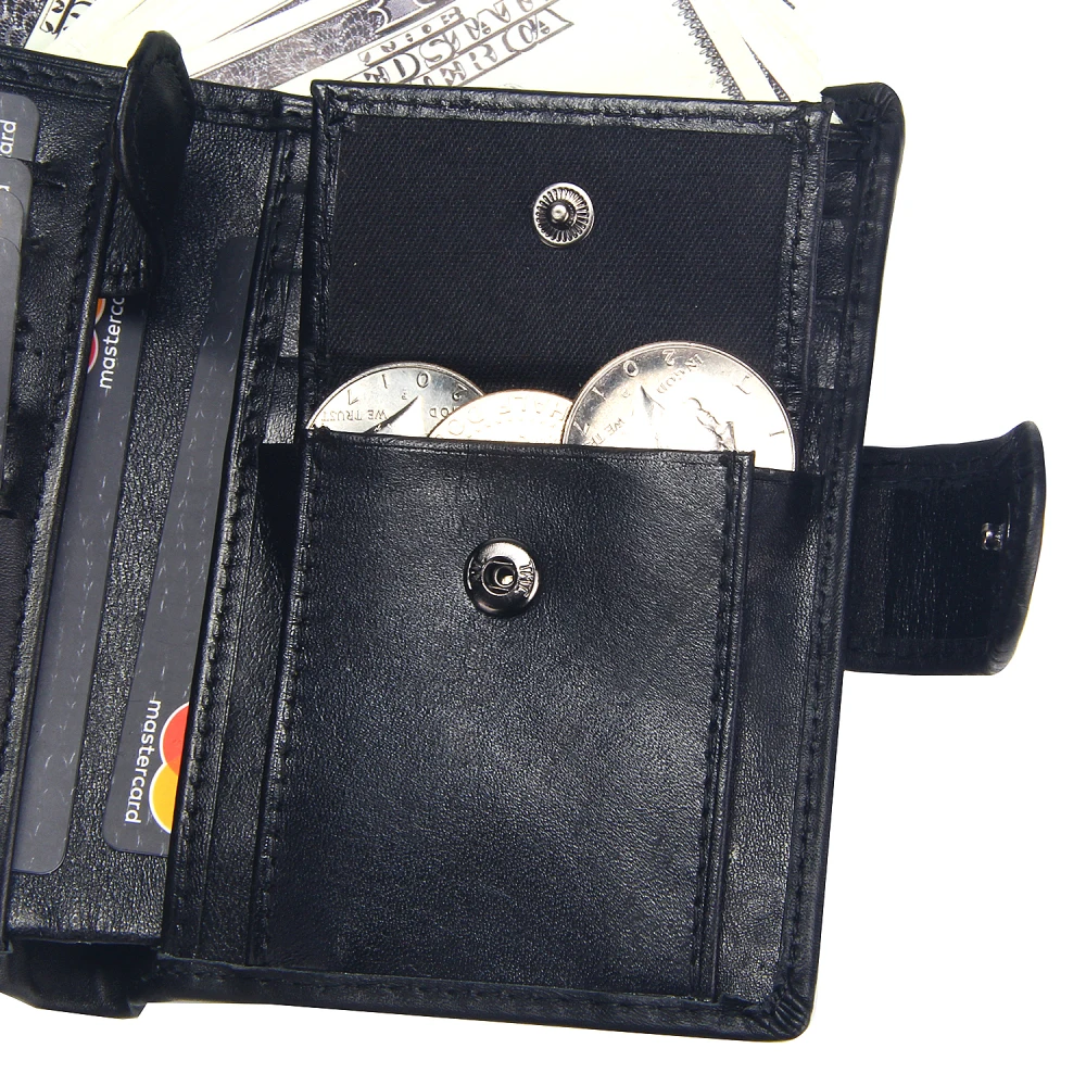 Кожаные мужские кошельки, RFID, настоящая коровья кожа, кошелек для монет, Ретро стиль, на застежке, мульти-карта, короткий кошелек, мужские держатели для карт, клатч, кошельки