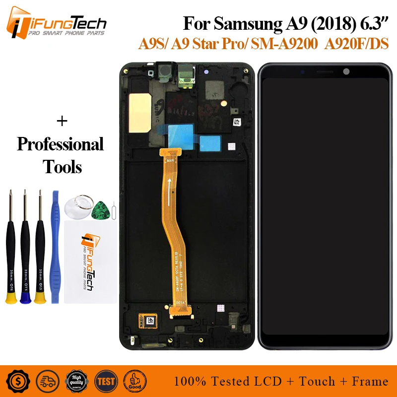 ЖК дисплей с дигитайзером сенсорного экрана для Samsung Galaxy A9 2018 A9s Star Pro рамкой