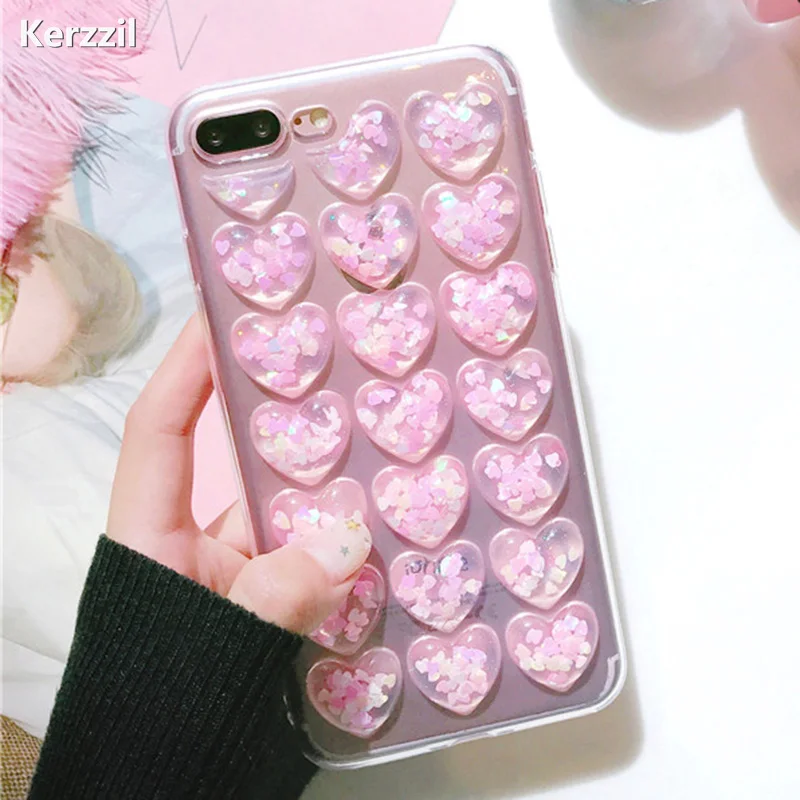 Чехол для телефона Kerzzil с 3d-изображением сердца карамельных цветов iPhone 7 6 6S Plus