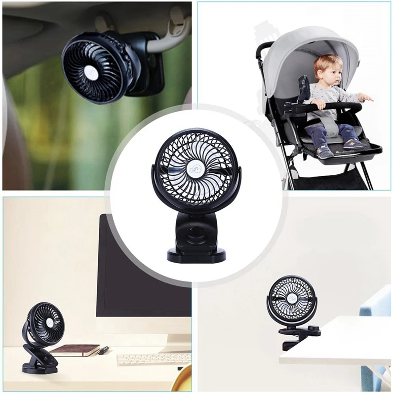 Работающий от батареи вентилятор на коляске мини портативный Настольный с