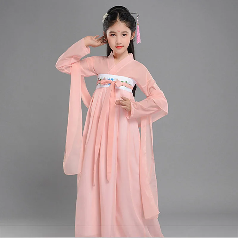 Chinese Vintage Dress for Kids Costume Light Blue Green Lavender Pink Tulle Girls Gowns Child's Ceremony | Детская одежда и