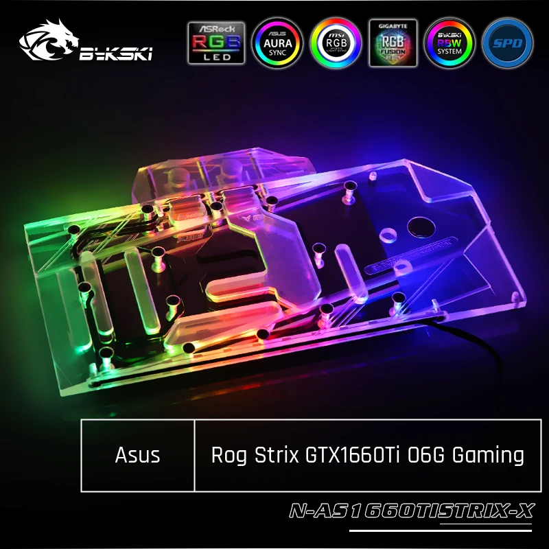 Bykski N-AS1660TISTRIX-X полноэкранная видеокарта блок водяного охлаждения для Asus Rog Strix