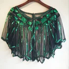 Ретро правильной геометрической формы, с блестками накидка, расшитая бисером, винтажная шаль 1920s, скрывающая накидка, Женский сетчатый шарф для вечеринки, вечернее платье, болеро