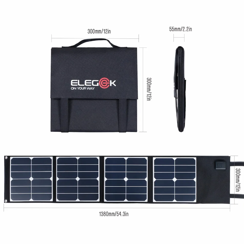 ELEGEEK 50 Вт портативное солнечное зарядное устройство 5 в 12 В Двойное выходное