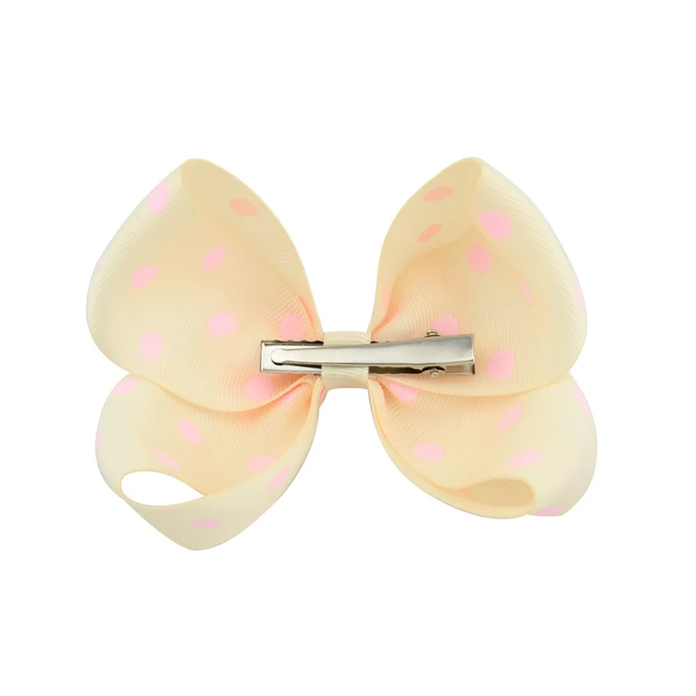 1 шт. 4 5 дюймов в горошек лента Grosgrain Hairbows Детские аксессуары для волос с зажимом