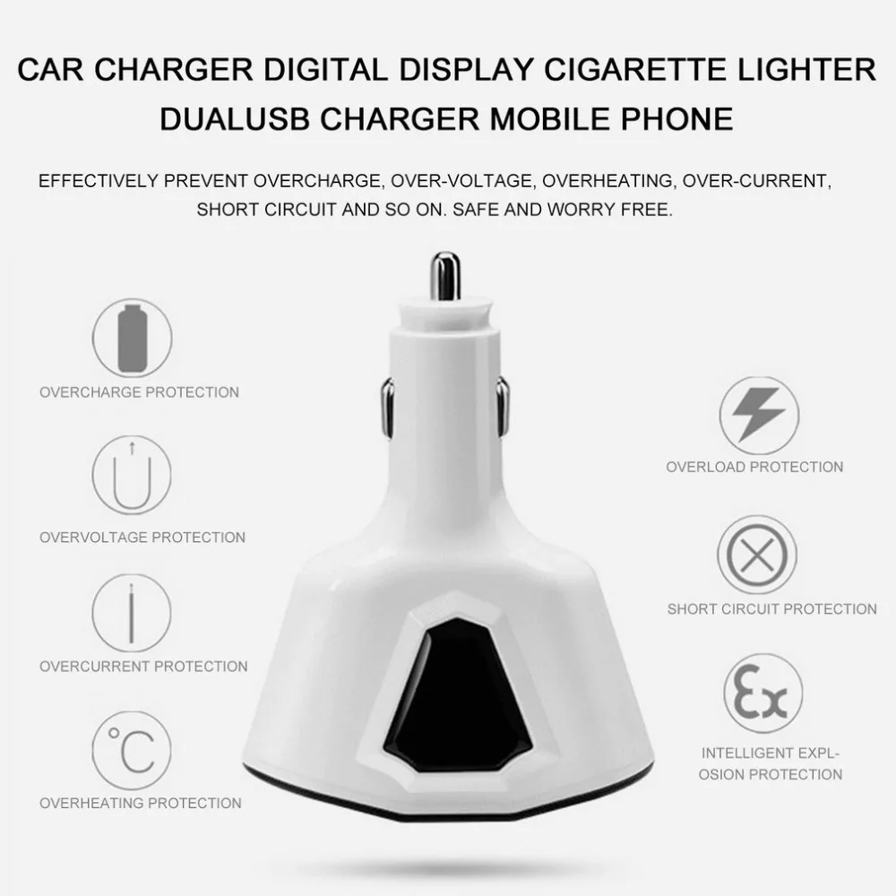 5V USB Car-Charger with LED Screen Smart Auto Car holder Adapter Charging for iPhone X 7 6 Xiaomi Huawei Mobile Phone houder | Мобильные