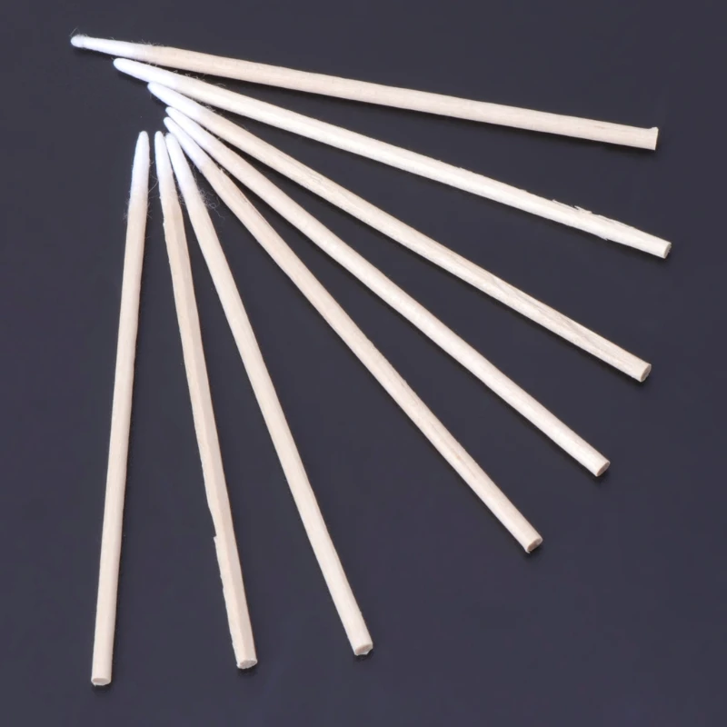

100Pcs Cotton Swabs Pointed Swab Applicator Makeup Wooden Sticks Applicator