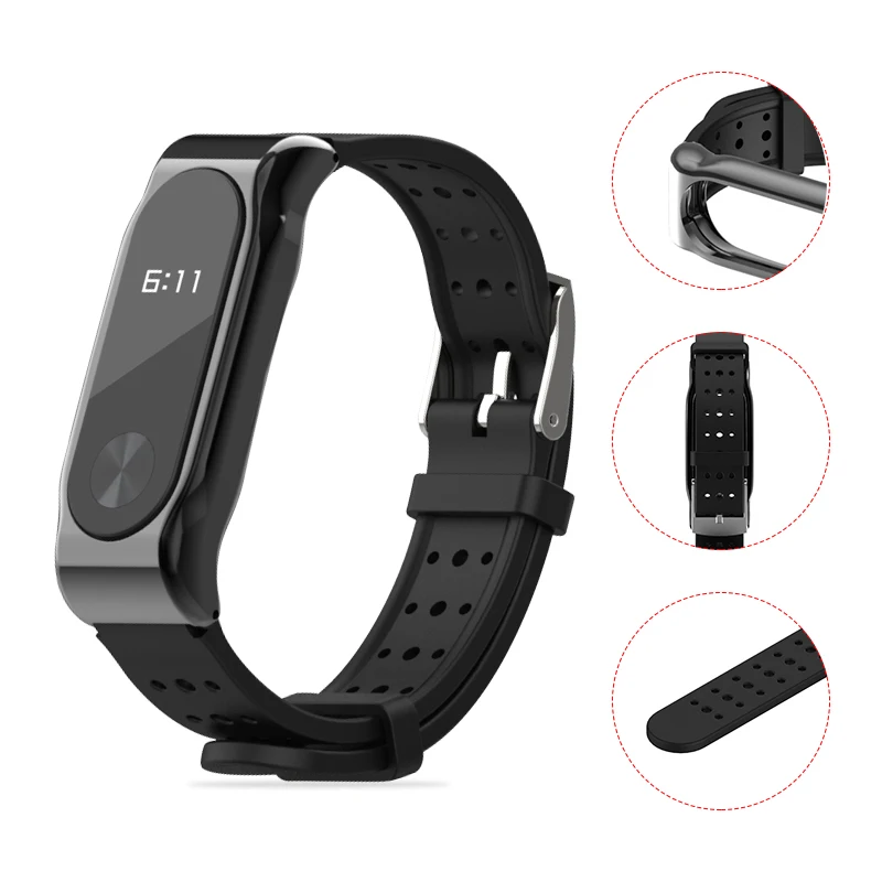 Силиконовый ремешок для браслета Xiaomi Mi Band 2 аксессуары смарт часов