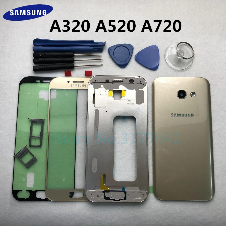 Для Samsung Galaxy A3 A320F A5 A520F A7 A720F 2017 полный корпус средняя рамка задняя крышка передний