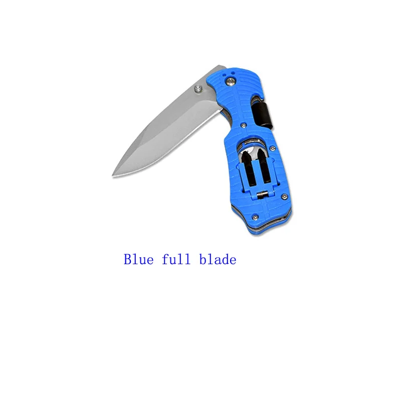 Blue full blade 1Pc Принадлежности для выживания на открытом воздухе, многофункциональный нож, складной нож, крестовая отвертка, тактический инструмент для кемпинга - Цвет: Blue full blade 1Pc