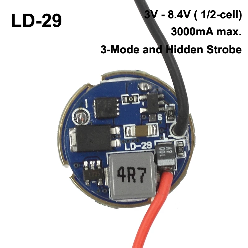

LD-29 20,5 мм 3A 1 или 2-элементная печатная плата драйвера 3-8,4 в 4 режима (1 шт.)