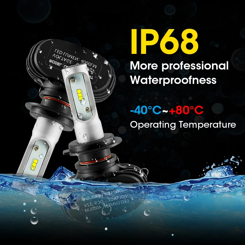 ROADOT 2 шт. все в одном авто Led H1 H4 H7 H11 9005 9006 HB3 HB4 8000LM 6000K безвентиляторный CSP