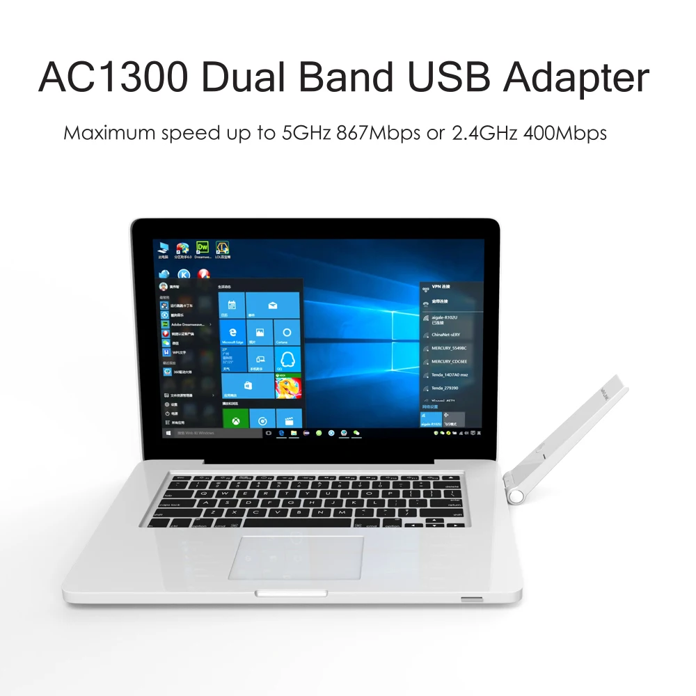 Wavlink 5 ГГц AC1300 беспроводной USB Wifi адаптер двухдиапазонный 2,4/5 ГГц высокоскоростная сетевая карта ethernet Wi-Fi приемник для Windows Mac