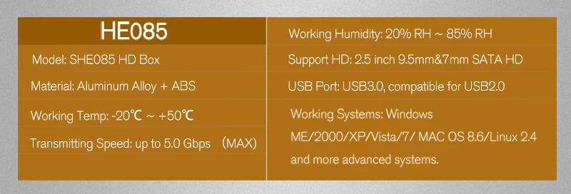 SSK алюминиевый сплав USB 3,0 HDD корпус 2,5 дюймов SATA USB HDD чехол жесткий диск коробка внешний жесткий диск USB жесткий диск Корпус SHE085