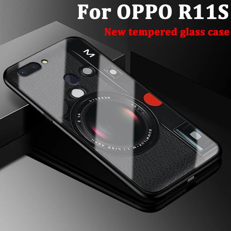2 шт. Ретро Мультфильм закаленное Стекло чехол для OPPO R 11 s защитные чехлы S Чехол