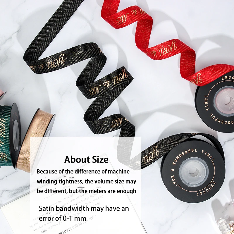 HAOSIHUI 16 мм новая блестящая позолоченная английская текстовая буква You and Me лента