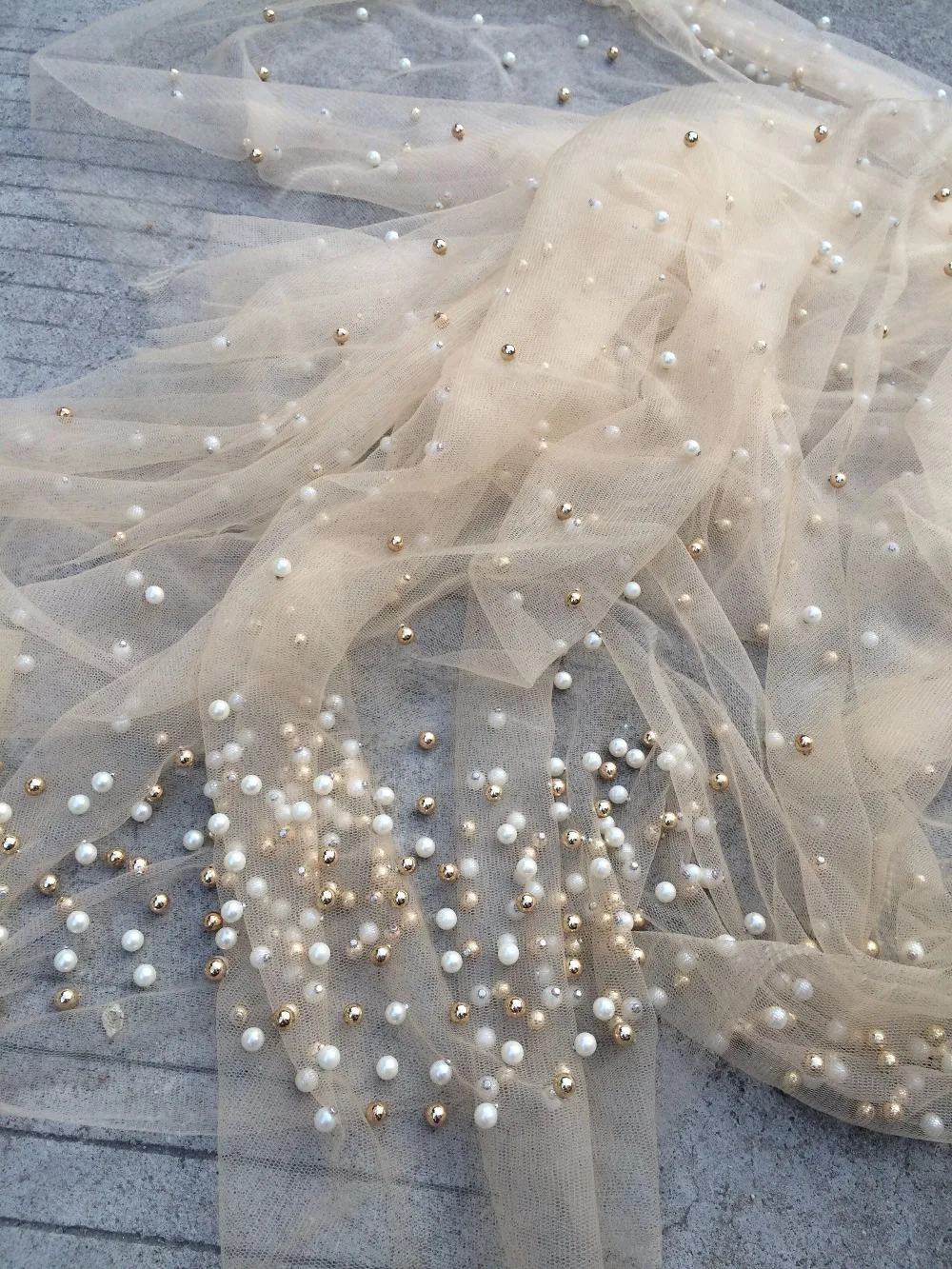 High quality fashion african embroidered french net lace fabric tulle with beads Z-han91768 | Дом и сад