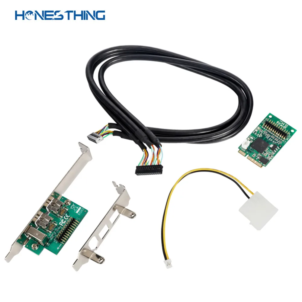 HonesThing Mini PCI Express Combo 2x 1394b + 1x 1394a порты Firewire PCIe контроллер Поддержка карт