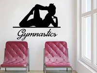 Wall Decals Gymnastics Girls Silhouette Vinyl Decal Sticker Girl Bedroom Dorm Living Room Decoration Sport Art Stickers G48