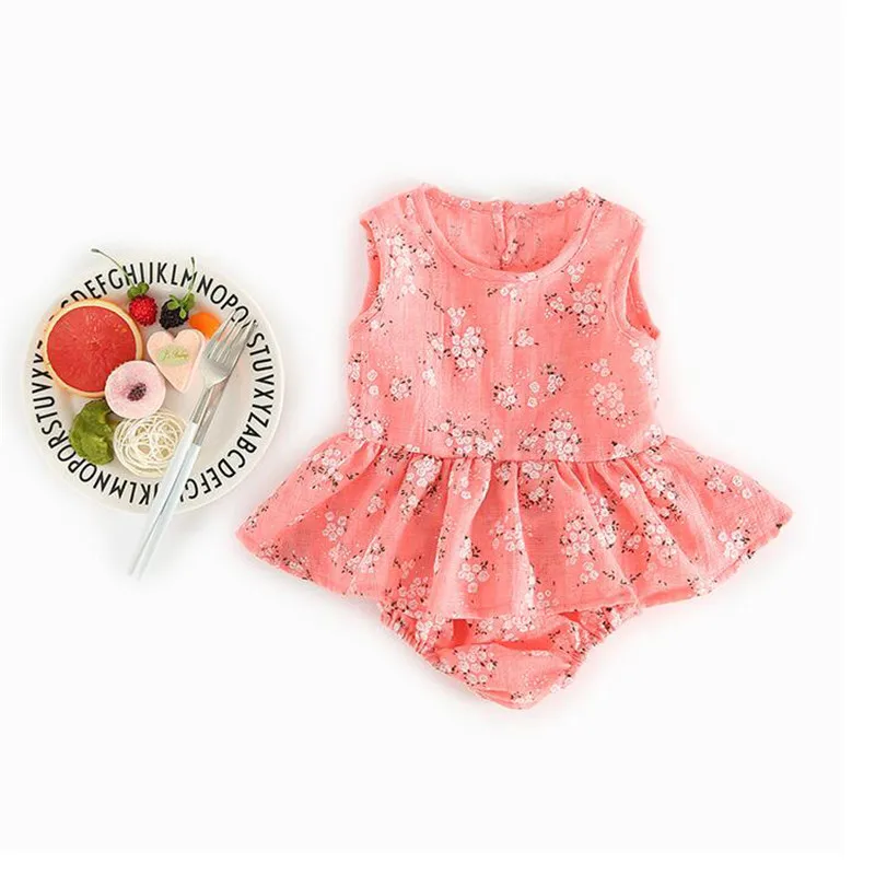 baby clothing set 3 Детские платья От 0 до 3 лет девочек, летние комплекты одежды с цветочным принтом Вечерние наряды на день рождения Одежда для маленьких девочек платье+ повседневные штаны, комплект из 2 предметов для малышей - Цвет: baby clothing set 3