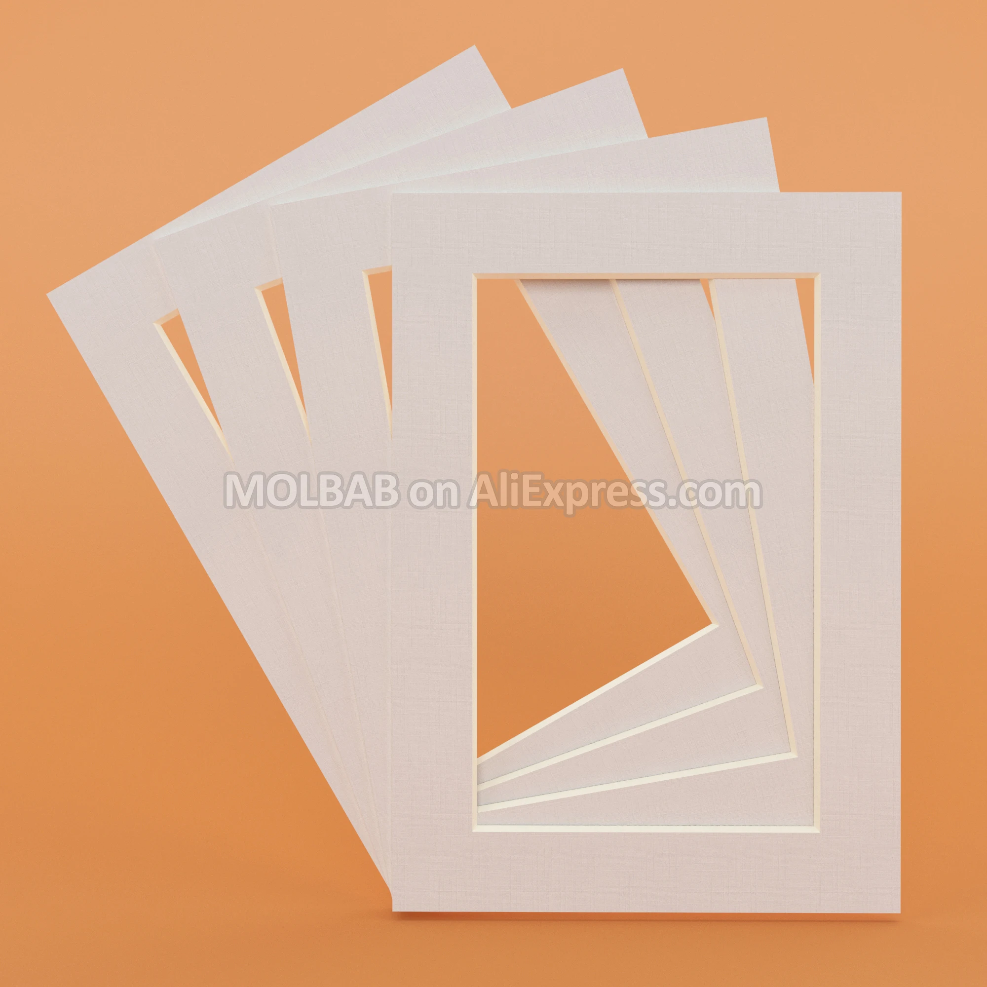 White/Black Photo Mats Rectangle/Oval Paper Mounts Unique Textured Surface For 6/7/8 inch Picture Frames Passe-Partouts 6PCS/Lot