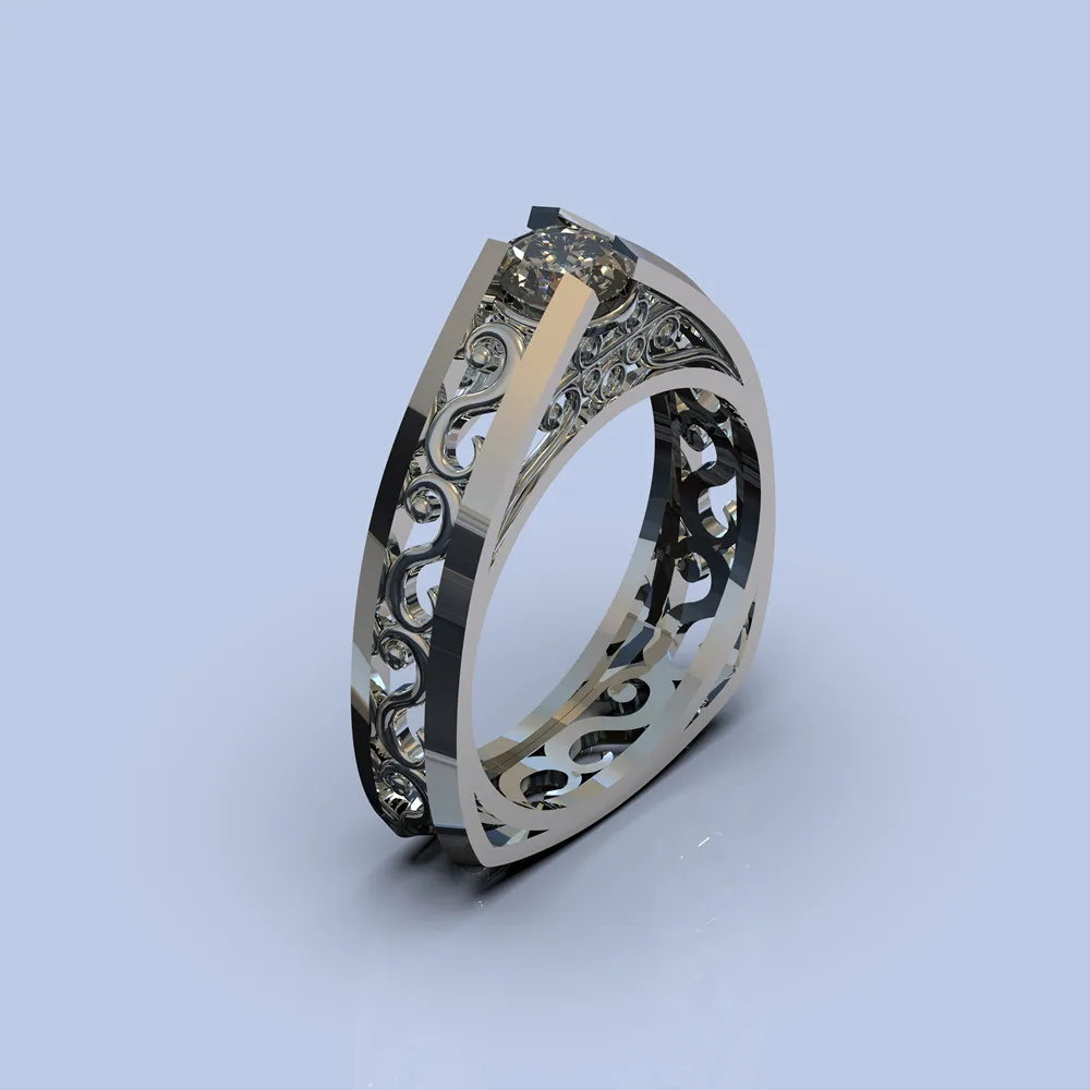 Unique Tower Design Sliver Color Romantic Zirconia Crystal woman Finger Rings | Украшения и аксессуары