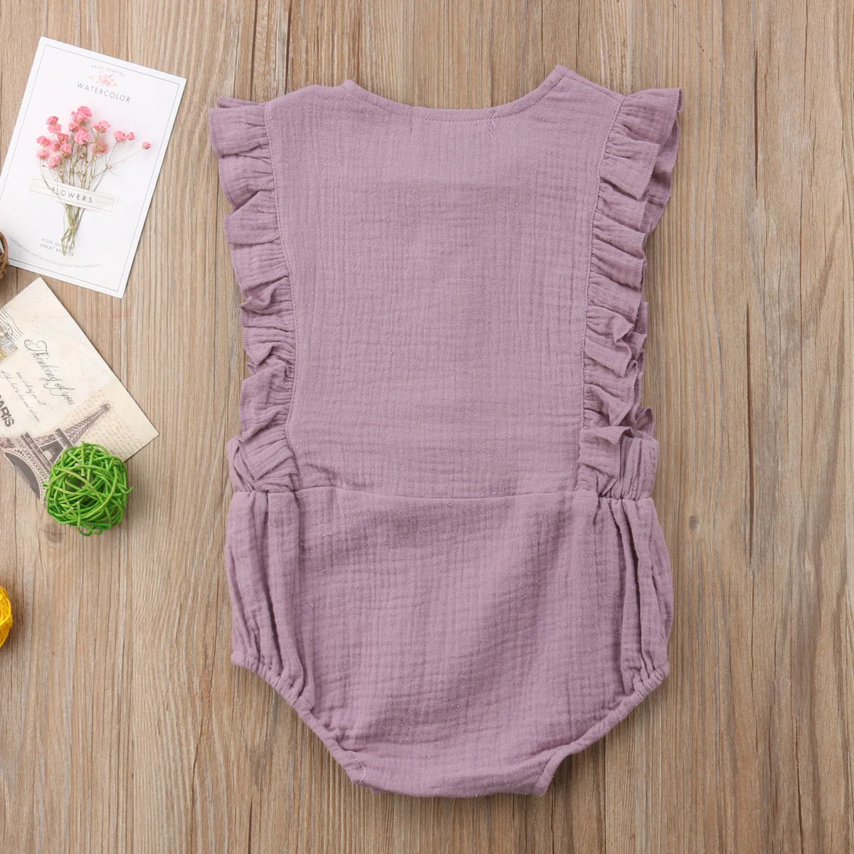 

Newborn Baby Girl Cotton Ruffle Sleeveless Romper Jumpsuit Casual Outfit Clothes