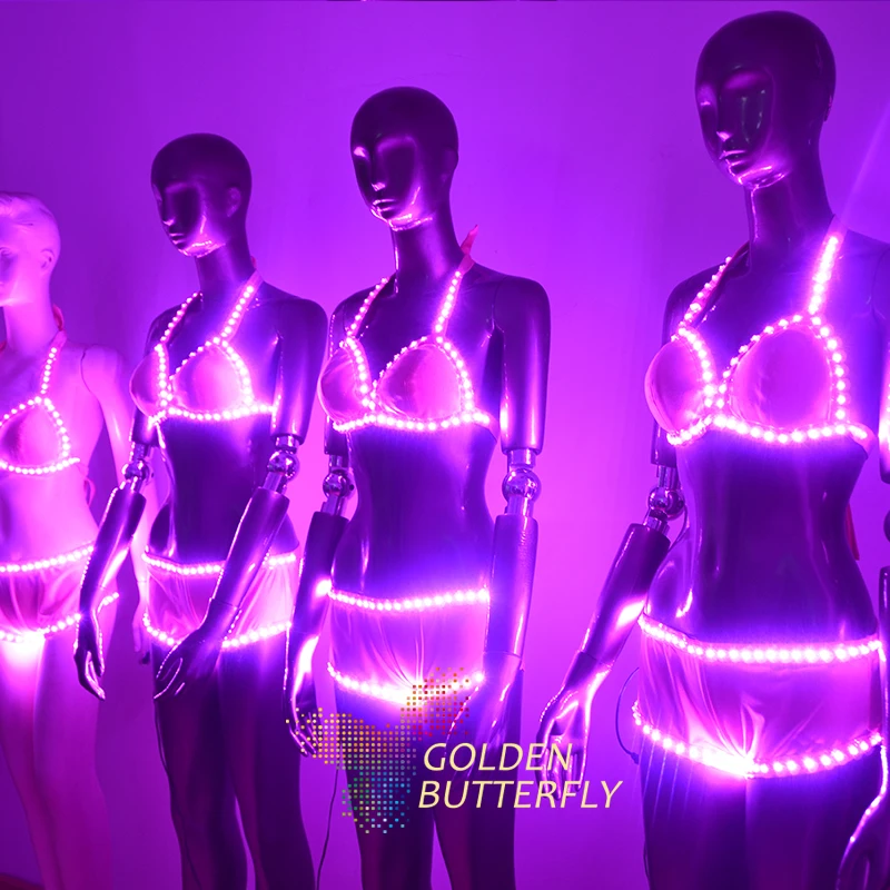 Светодиодная одежда женские светящиеся костюмы Светящиеся бюстгальтеры со