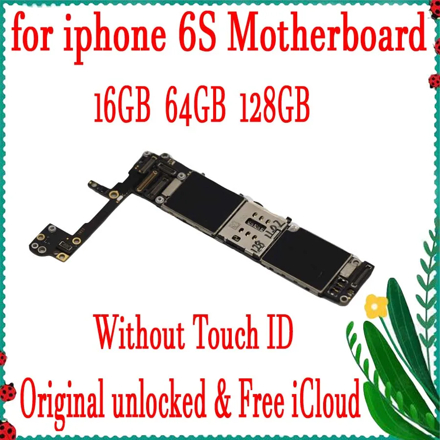 Материнская плата для iphone 6s без touch ID Разблокирована iCloud с чипом IOS