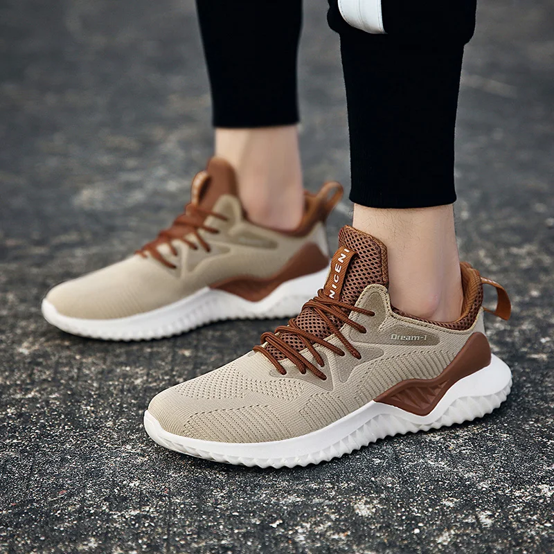 2019 Spring Summer Men Shoes New Male Ultralight Breathable Flying Woven Flats Students Casual Lace-up Fitness Size 39-46 | Обувь